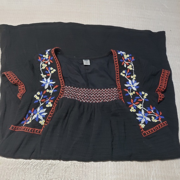 Old Navy embroidered elastic bust dress black soft comfy - Picture 7 of 8